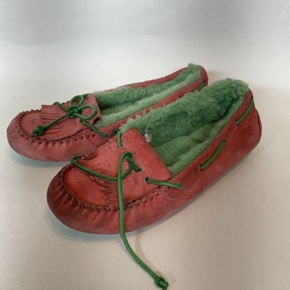Ugg Ansley Green/Pink Moccasins Slippers Women 7 Vietnam